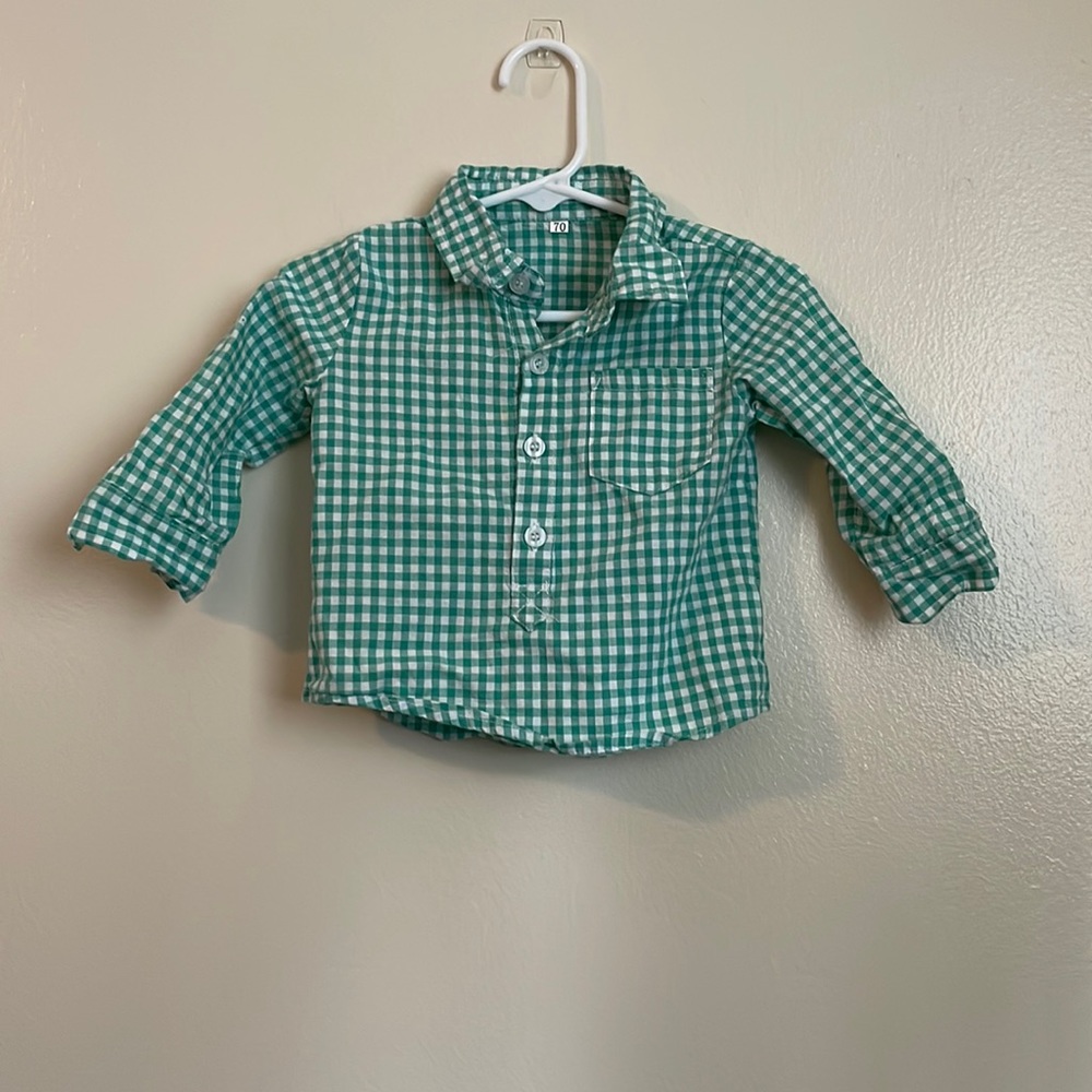 Baby boy gingham button down shirt